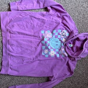 Purple women’s Hoodie with Smiley Design